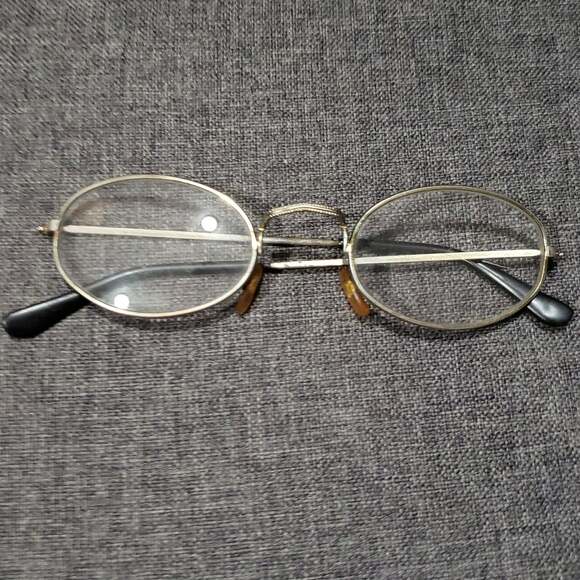 Vintage Oval Wire Rim Glasses Gold Tone - Picture 1 of 7